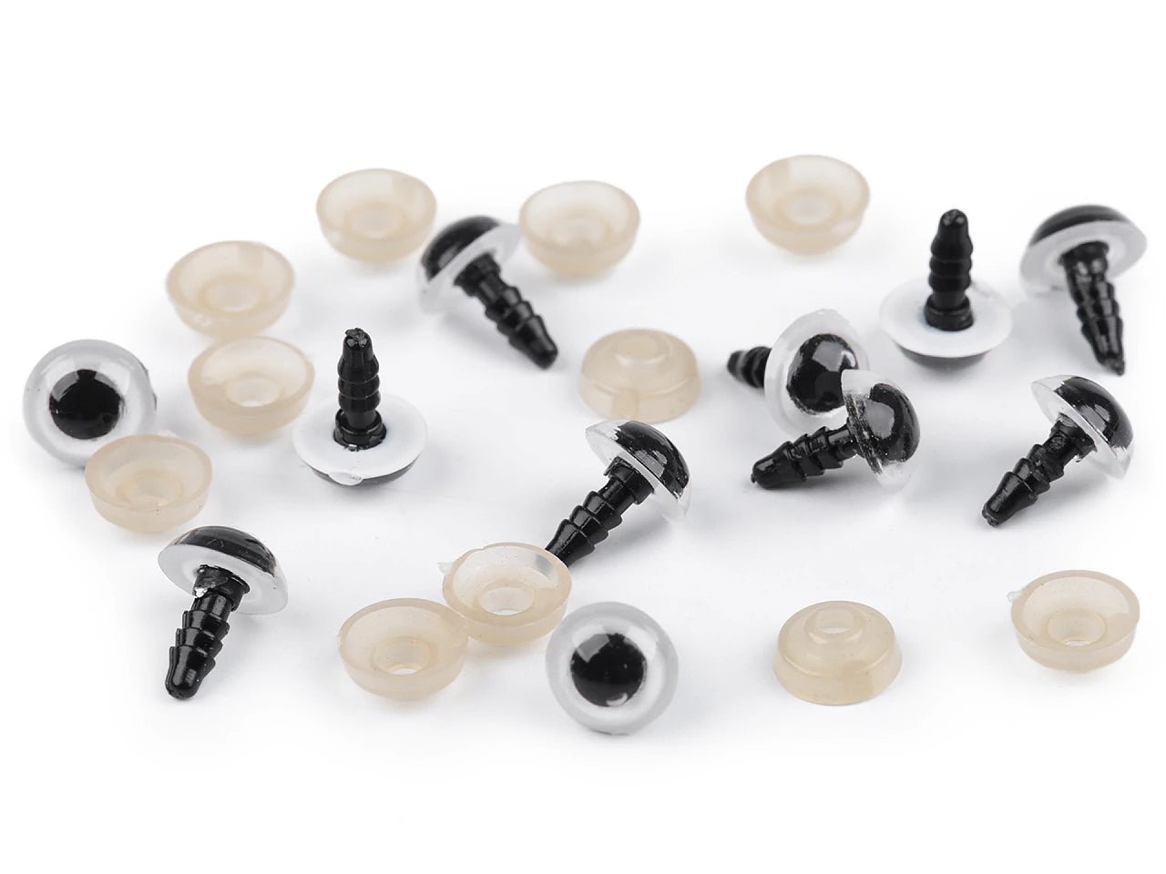 Spielzeugaugen Ø10 mm-weiß (5 Paare pro Packung)