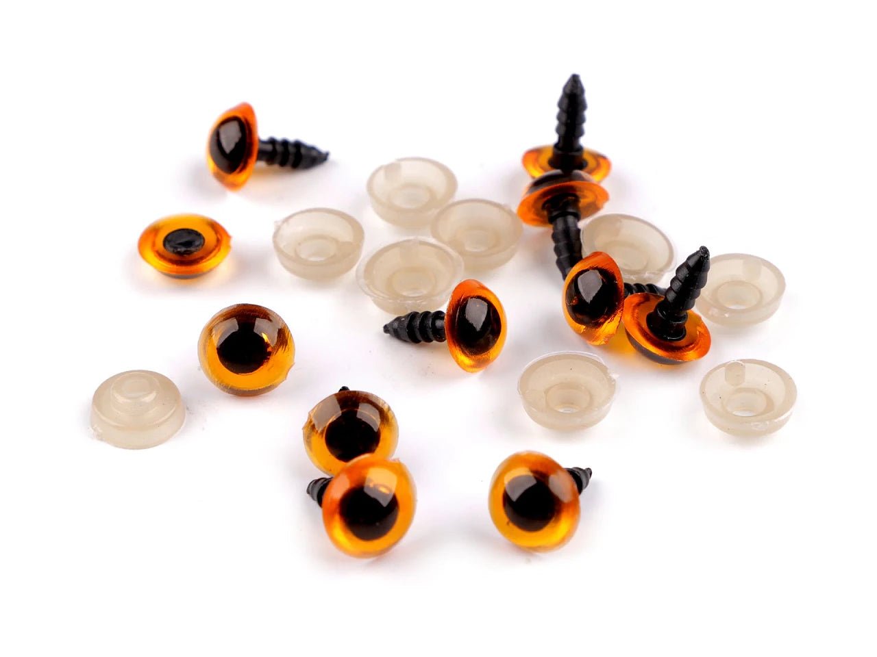 Yeux pour peluches Ø10 mm - ambre (lot de 5 paires)