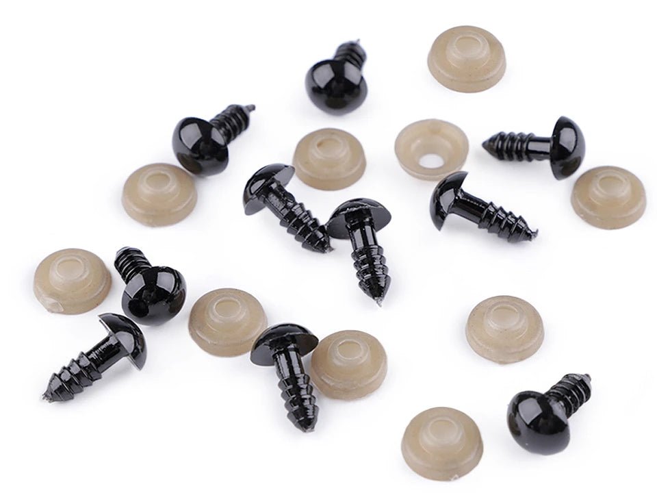 Yeux pour peluches Ø10 mm noirs (lot de 10)