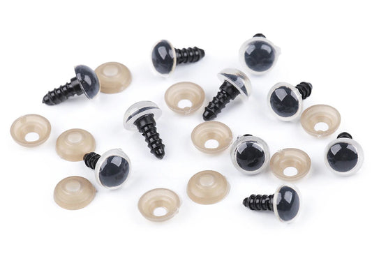 Yeux pour jouets Ø12 mm blancs (lot de 5 paires)