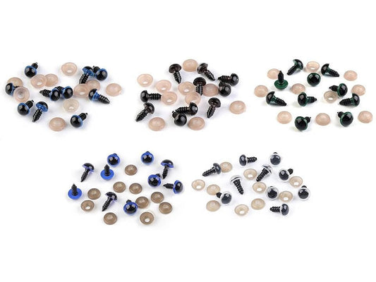 Yeux pour jouets Ø12 mm - bleus (lot de 5 paires)