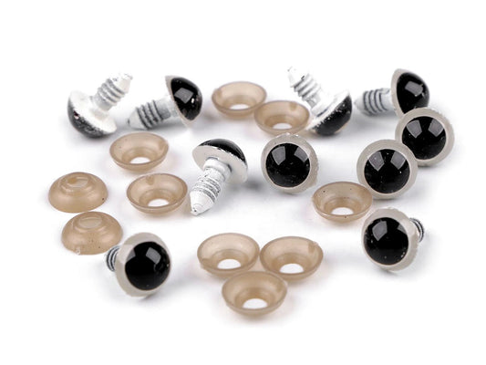 Yeux pour peluches Ø14 mm blancs (5 paires)