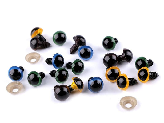 Yeux pour jouets Ø14 mm-blancs (pack de 5 paires)