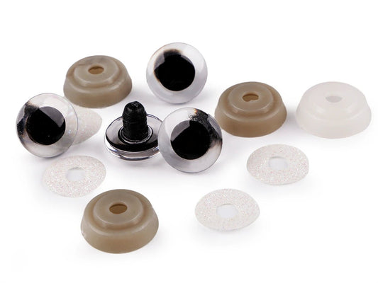 Yeux pour jouets Ø20 mm - reflets blancs (2 paires par paquet)