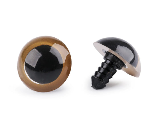Yeux pour peluches Ø20 mm brun clair (4 paires)
