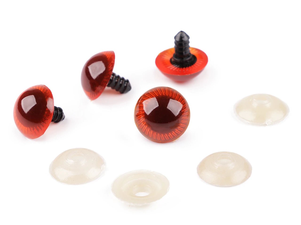 Spielzeugaugen Ø20 mm, ziegelrot (4 Paare pro Packung)