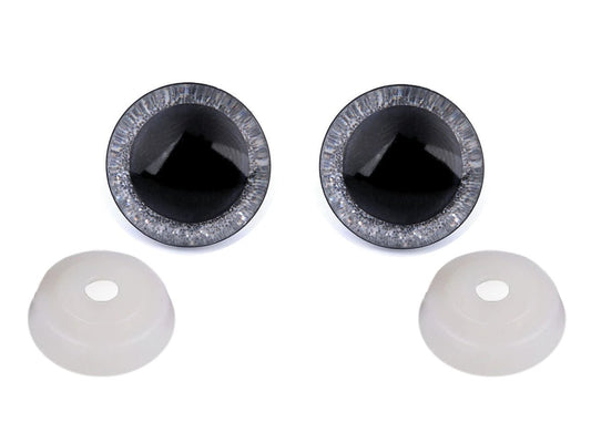Yeux pour jouets Ø20 mm, paillettes argentées (2 paires par paquet)
