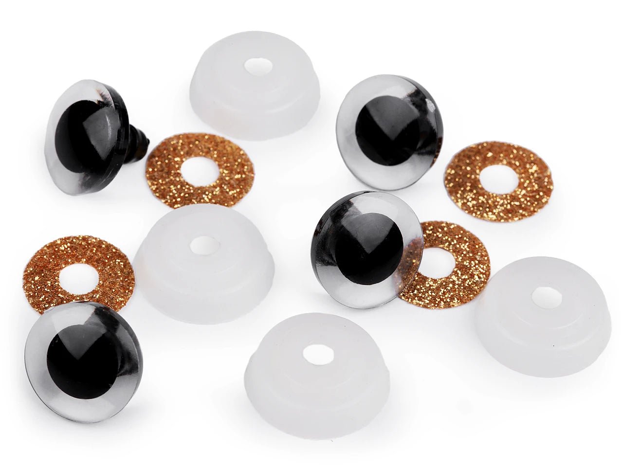 Yeux pour jouets Ø20 mm - dorés (2 paires par paquet)