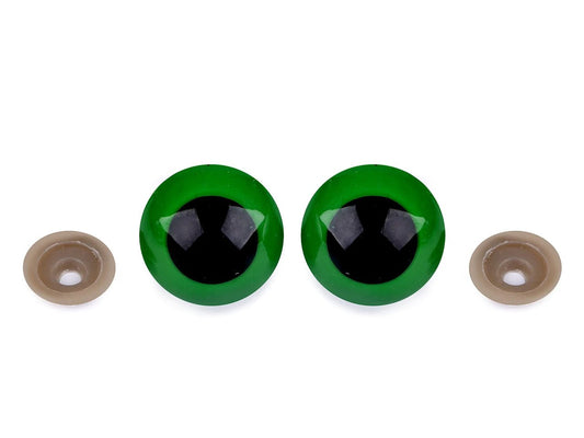 Yeux pour jouets Ø30 mm verts (2 paires par paquet)