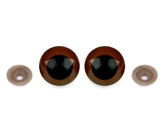 Yeux pour peluches Ø30 mm verts (2 paires par emballage)