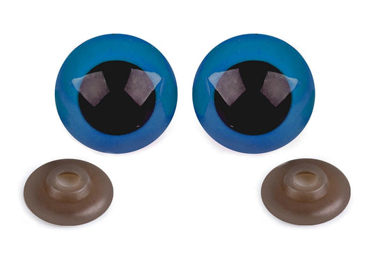 Yeux de jouet Ø30 mm bleus (2 paires par paquet)