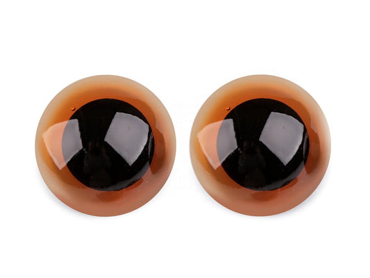 Yeux pour jouets Ø40 mm brun-orangé (1 paire par emballage)