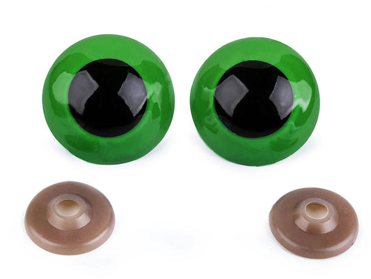 Yeux pour jouets Ø40 mm verts (1 paire par sachet)