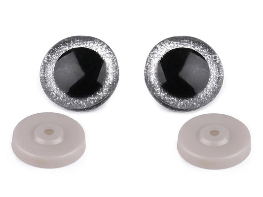 Bild mit Spielzeugaugen Ø40 mm mit Glitzer (2 Paare pro Packung) – erhältlich bei Šarlotes audumi