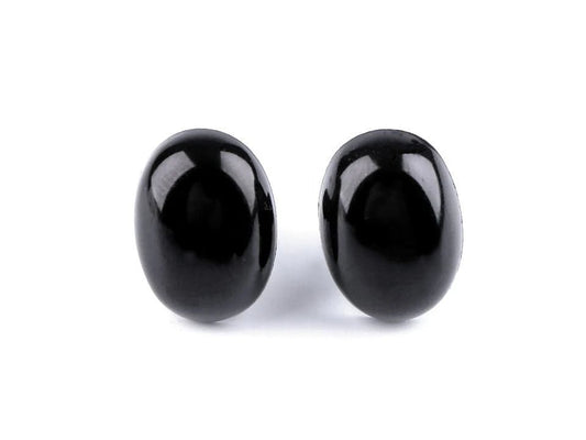 Nez/yeux pour peluche 11 x 15 mm - noir (lot de 5)