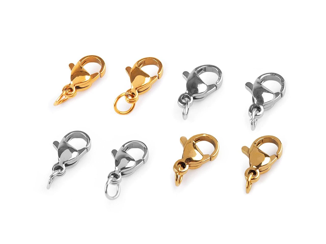 Jewelry clasp with stainless steel ring | 7×10 mm or 7×12 mm | 2 pcs.