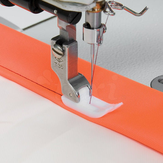 alt
Image with industrial sewing machine presser foot - for PTFE, Teflon, slippery materials and leather – available at Šarlote's Fabrics