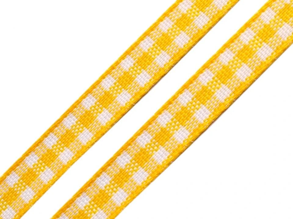 Check-pattern decorative ribbon | 6 mm 20 m pack | assorted shades – available at Šarlotes audumi