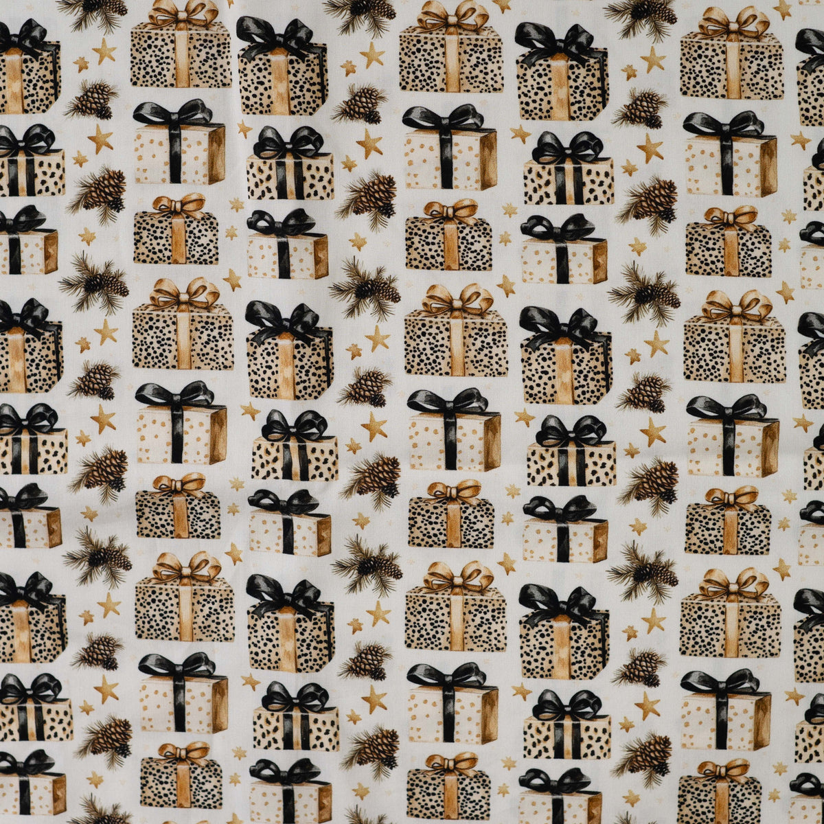 Tissu premium 100 % coton - cadeaux léopard de Noël