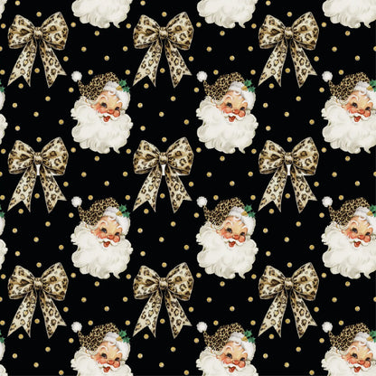 Tricot à boucles en coton doublé - Père Noël et nœuds