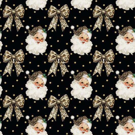 Tricot à boucles en coton doublé - Père Noël et nœuds
