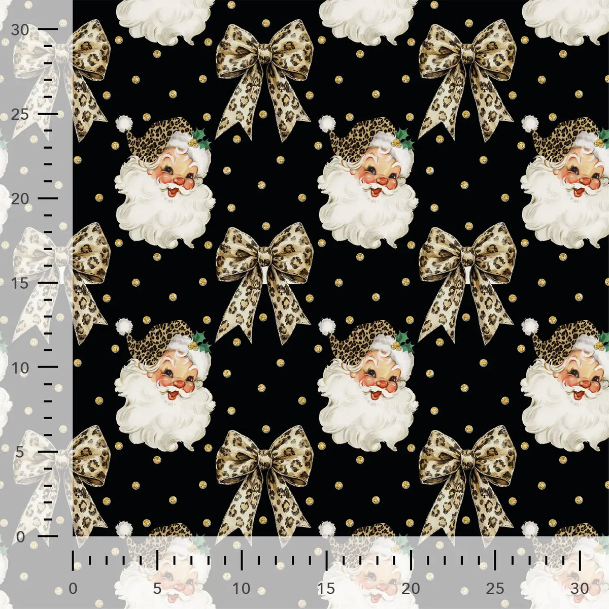 Tricot à boucles en coton doublé - Père Noël et nœuds
