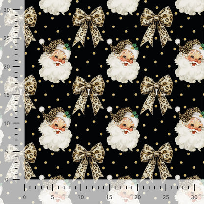 Tricot à boucles en coton doublé - Père Noël et nœuds