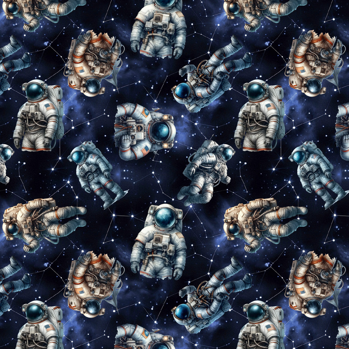 Molleton de coton doublé - Astronautes dans l’espace