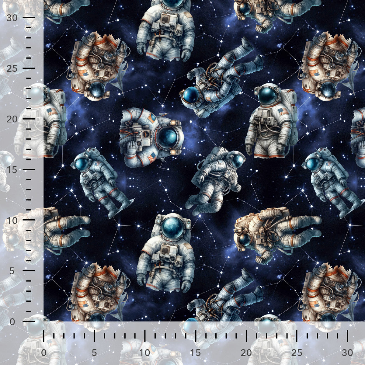 Molleton de coton doublé - Astronautes dans l’espace
