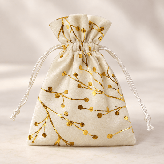 Image du sac cadeau en velours 13x18 cm – disponible en ligne chez Šarlotes audumi