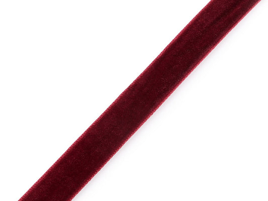 Ruban en velours 15 mm (lot de 22,5 m) - bordeaux