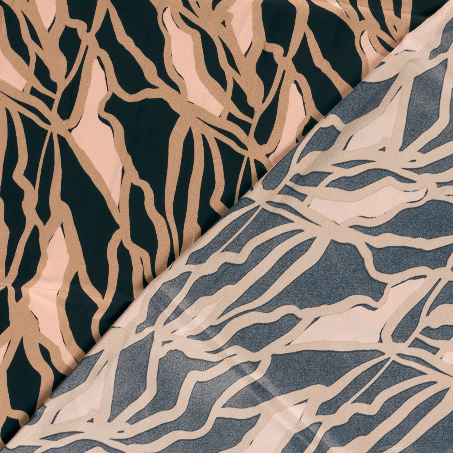 Image avec satin - motif abstrait brun et noir 185 g/m² – disponible chez Šarlotes audumi