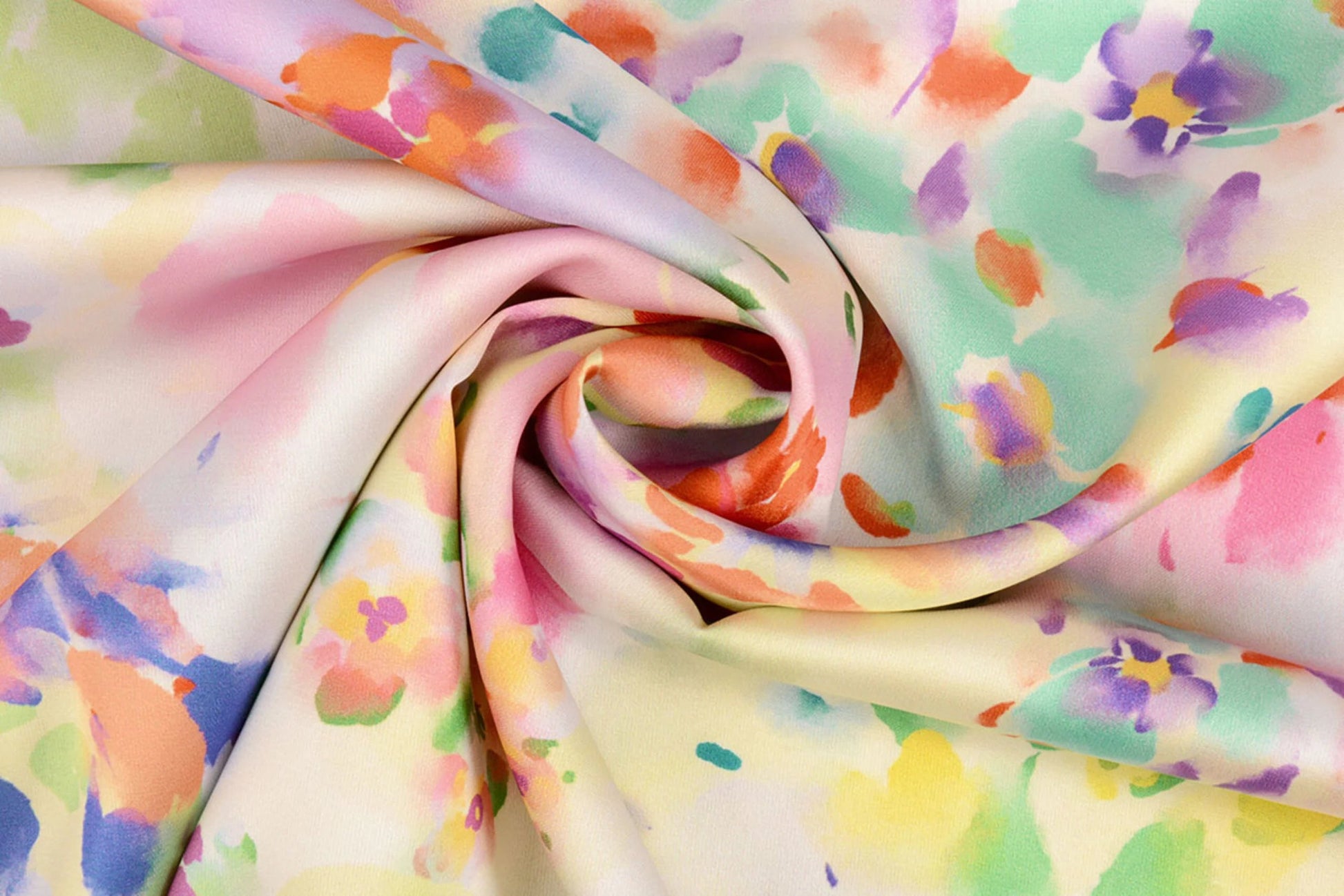 Satin with elastane - spring colour pattern 80 g/m²
