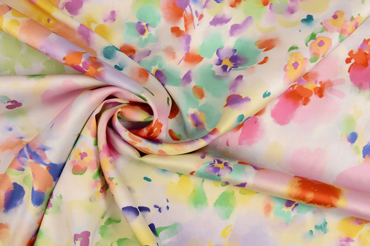 Satin with elastane - spring-colored pattern 80 g/m²