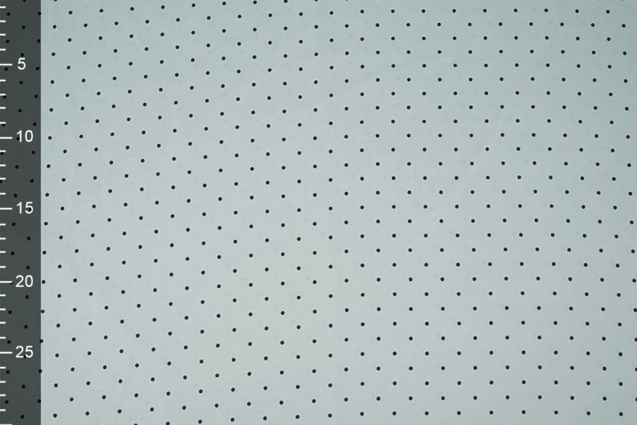 Satin with elastane - polka dots on a mint background 90 g/m²