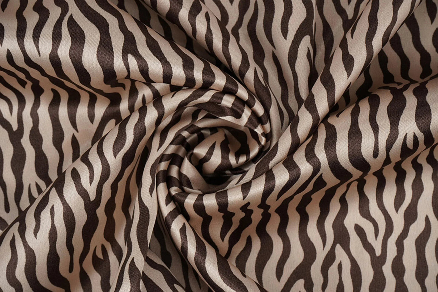 Satin with elastane - zebra 80 g/m²