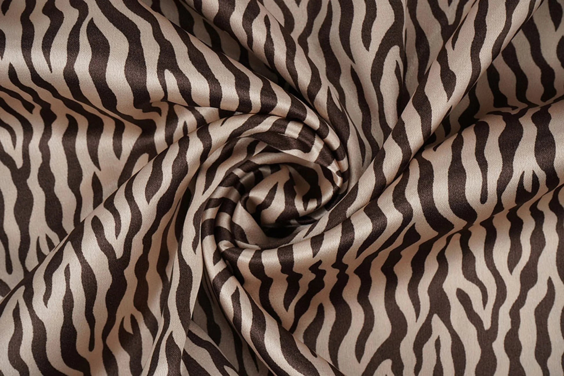Satin with elastane - zebra 80 g/m²