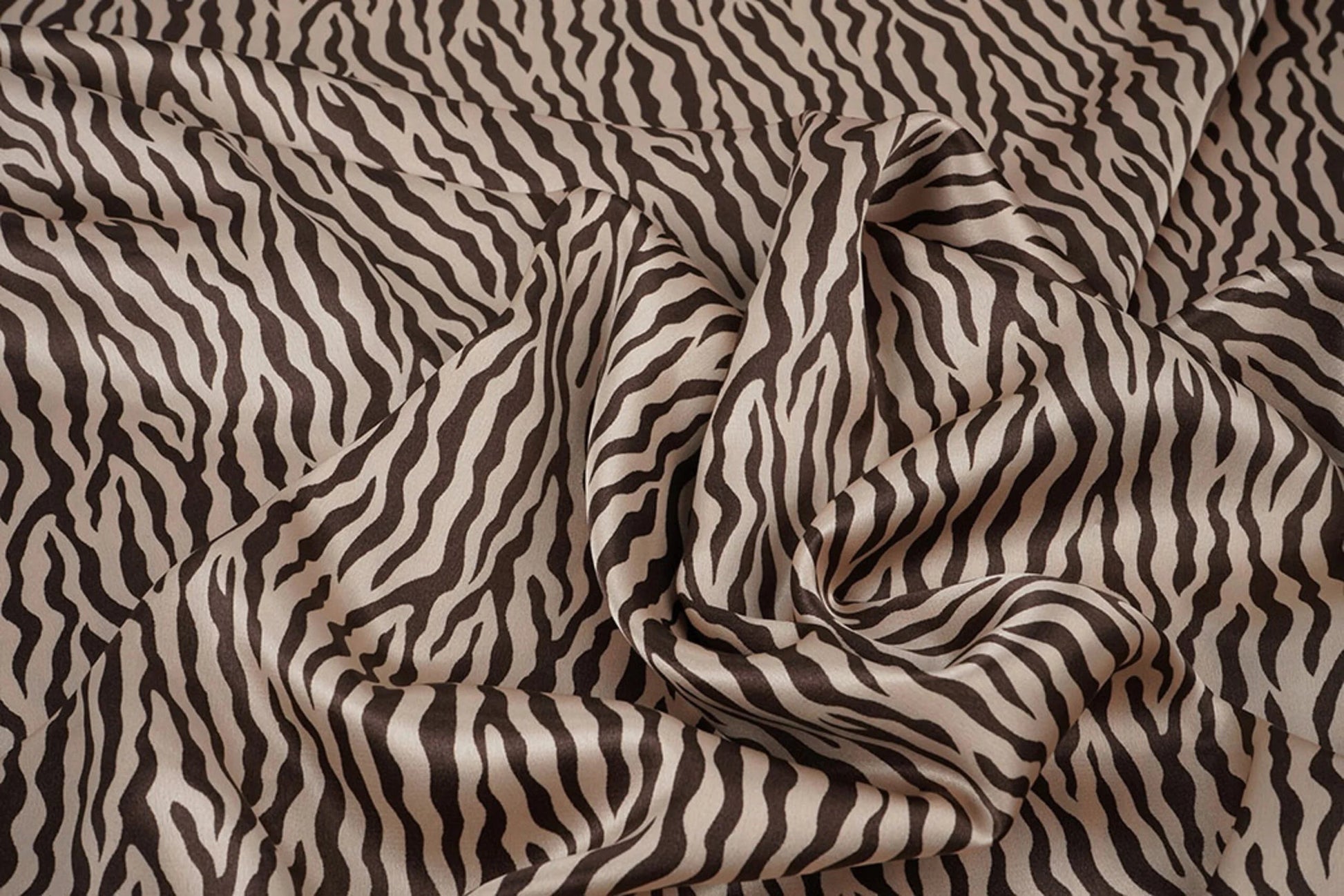 Satin with elastane - zebra 80 g/m²