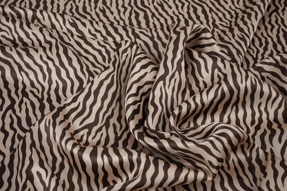 Satin with elastane - zebra 80 g/m²