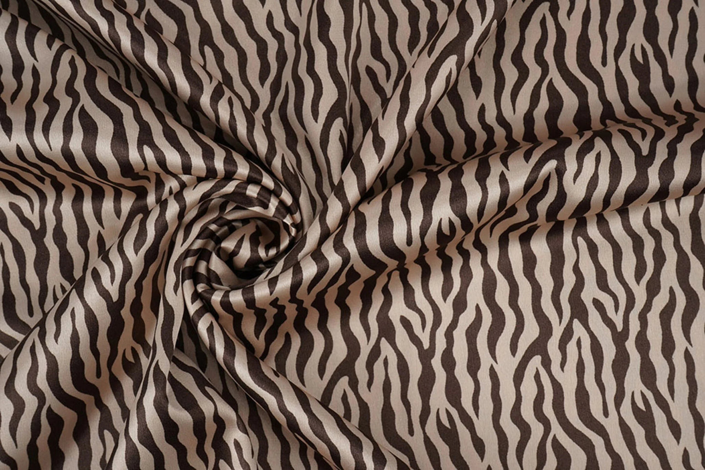 Satin with elastane - zebra 80 g/m²