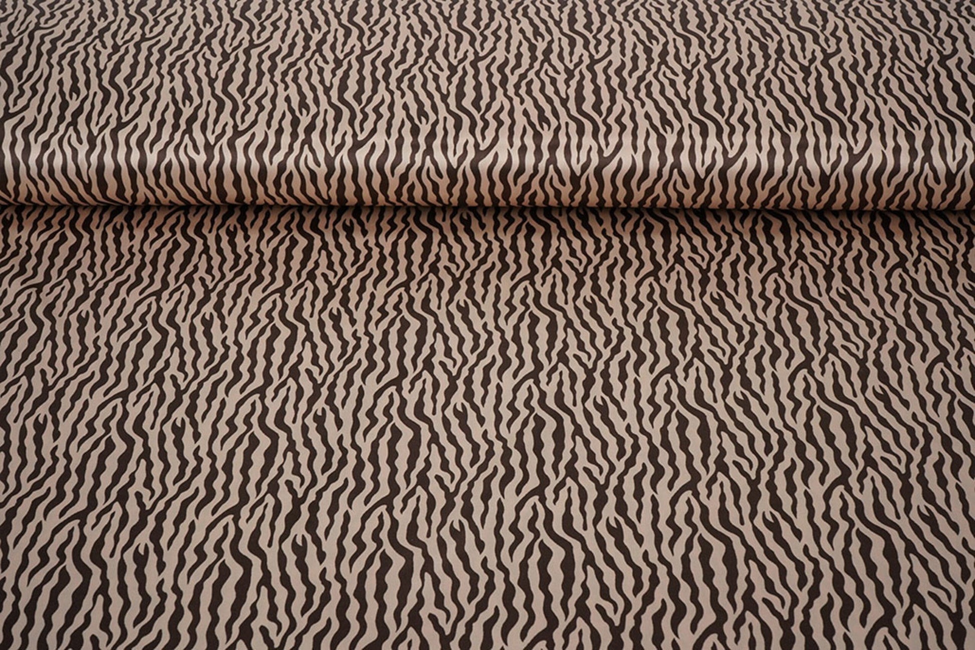 Satin with elastane - zebra 80 g/m²