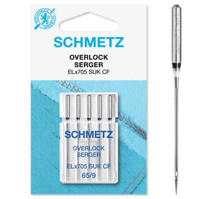 Image des aiguilles SCHMETZ pour surjeteuse et recouvreuse pour tricot ELx705 SUK CF - n°65 (5 pièces) – disponible chez Šarlotes audumi