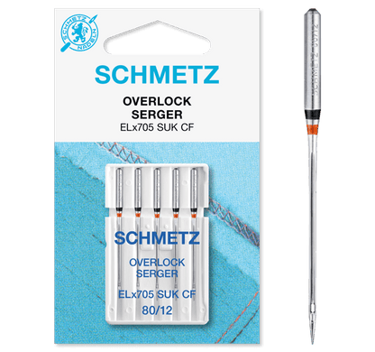 Image de aiguilles SCHMETZ pour surjeteuse et recouvreuse pour maille ELx705 SUK CF - n°80 (5 pièces) – disponible chez Šarlotes audumi