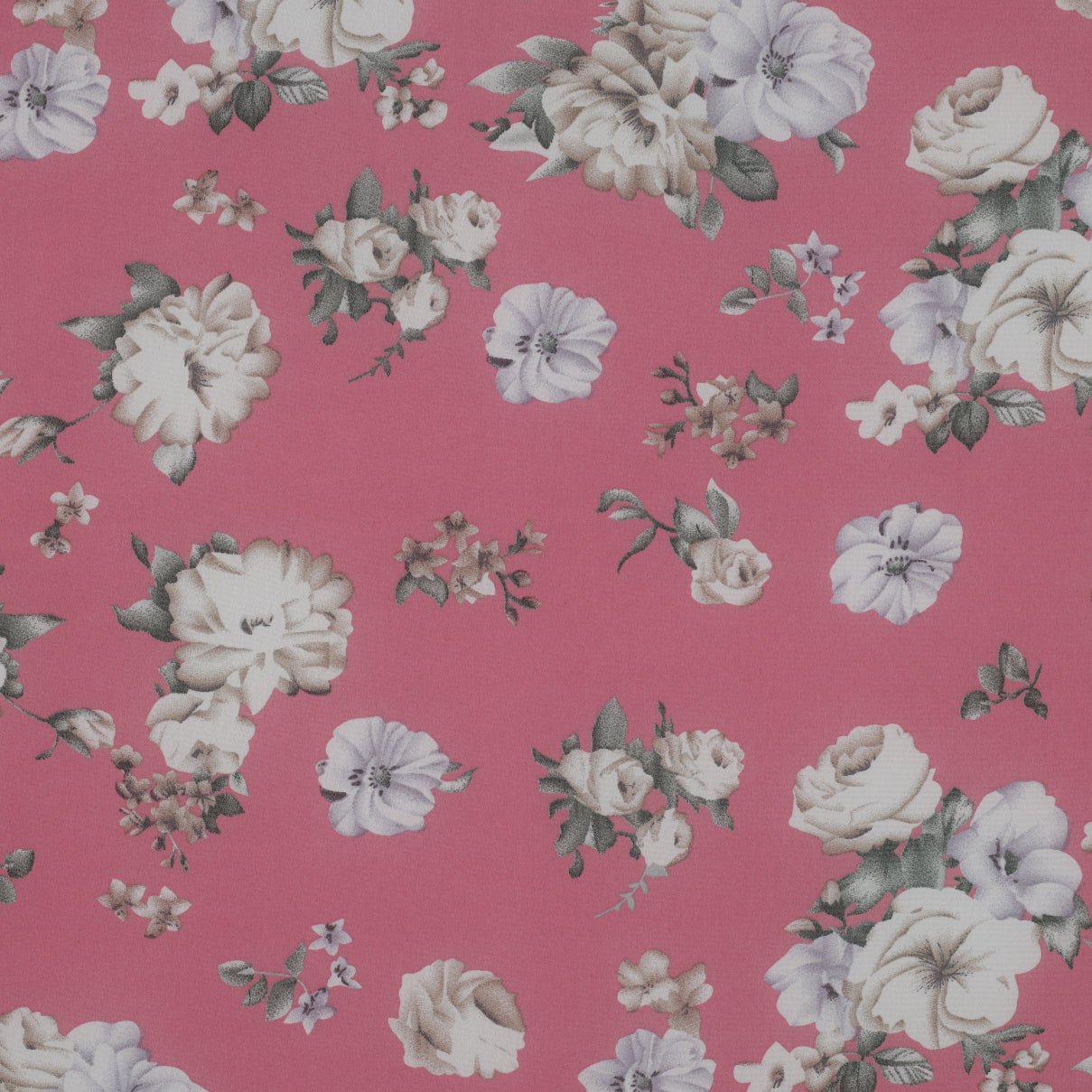 Chiffon - fleurs sur fond rose | 150 cm | 80 g/m²