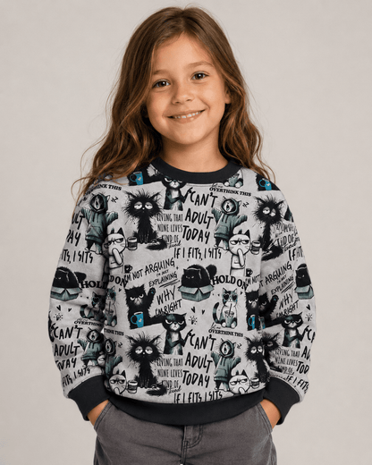 Image de jersey chaud, tissu Alpenfleece avec des chats – disponible en ligne chez Tissus de Charlotte