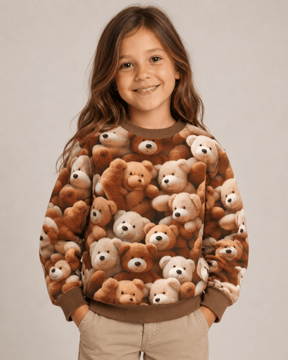 Image avec tricot chaud, tissu Alpenfleece avec des oursons – disponible en ligne Šarlotes audumi