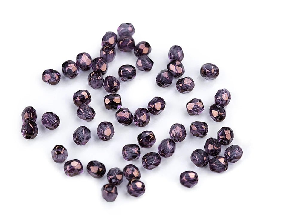 Perles de verre tchèque polies 3 mm - couleurs assorties 5 g