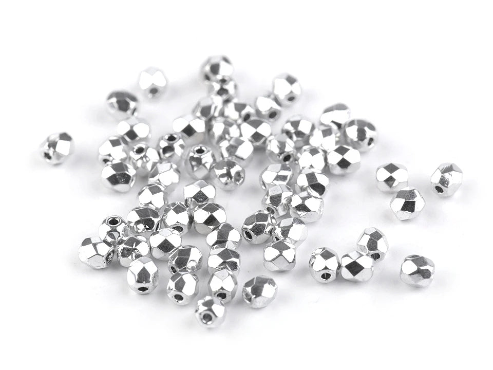 Perles en verre tchèque facettées 3 mm - couleurs assorties 5 g