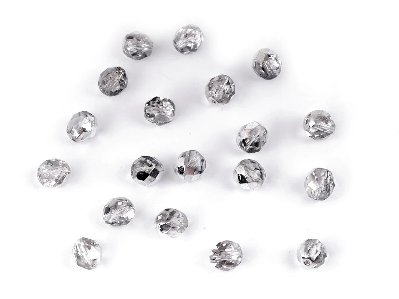 Perles de verre tchèque polies 8 mm - couleurs variées 20 g