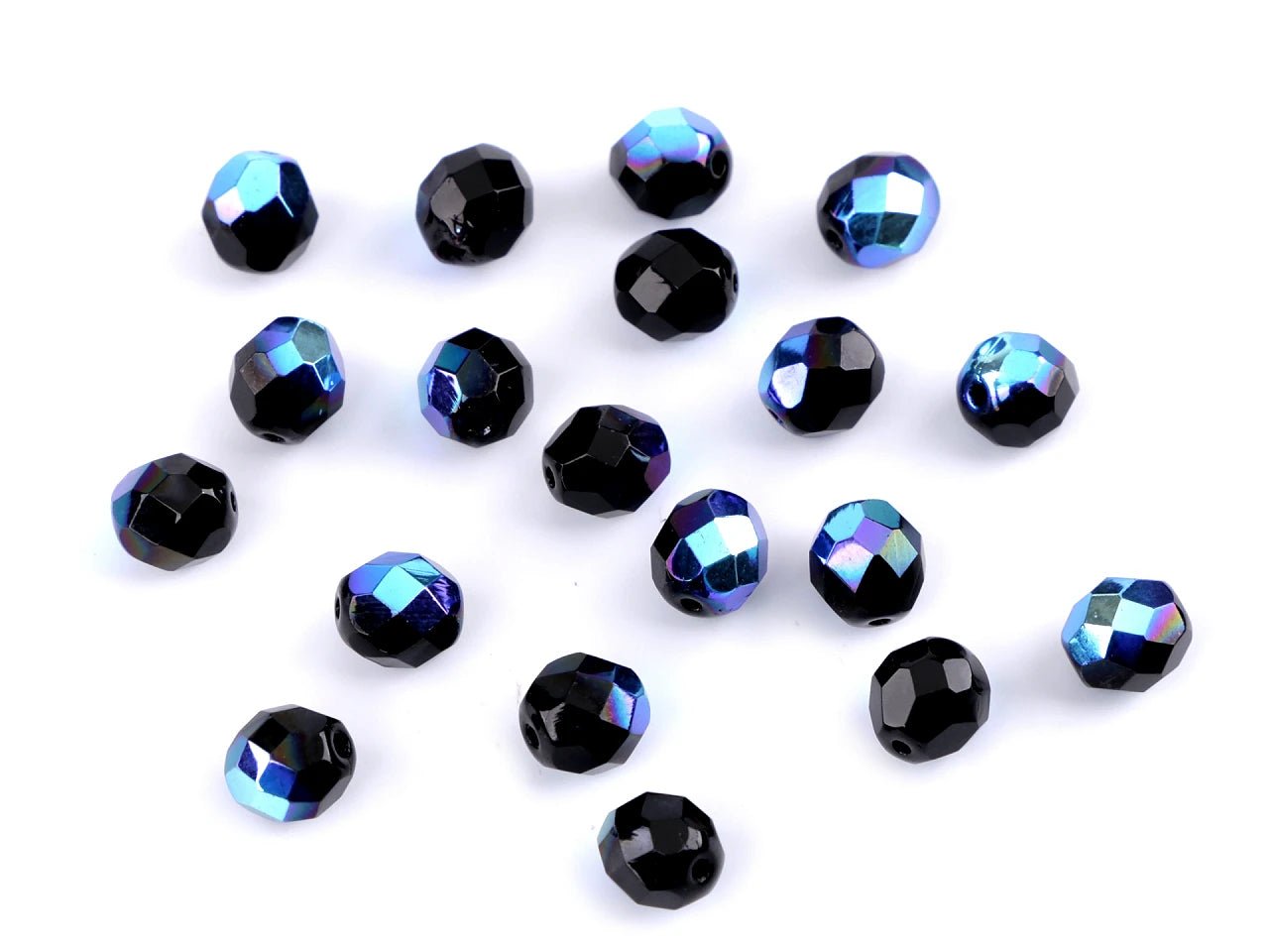 Perles en verre tchèque facettées 8 mm - couleurs assorties 20 g
